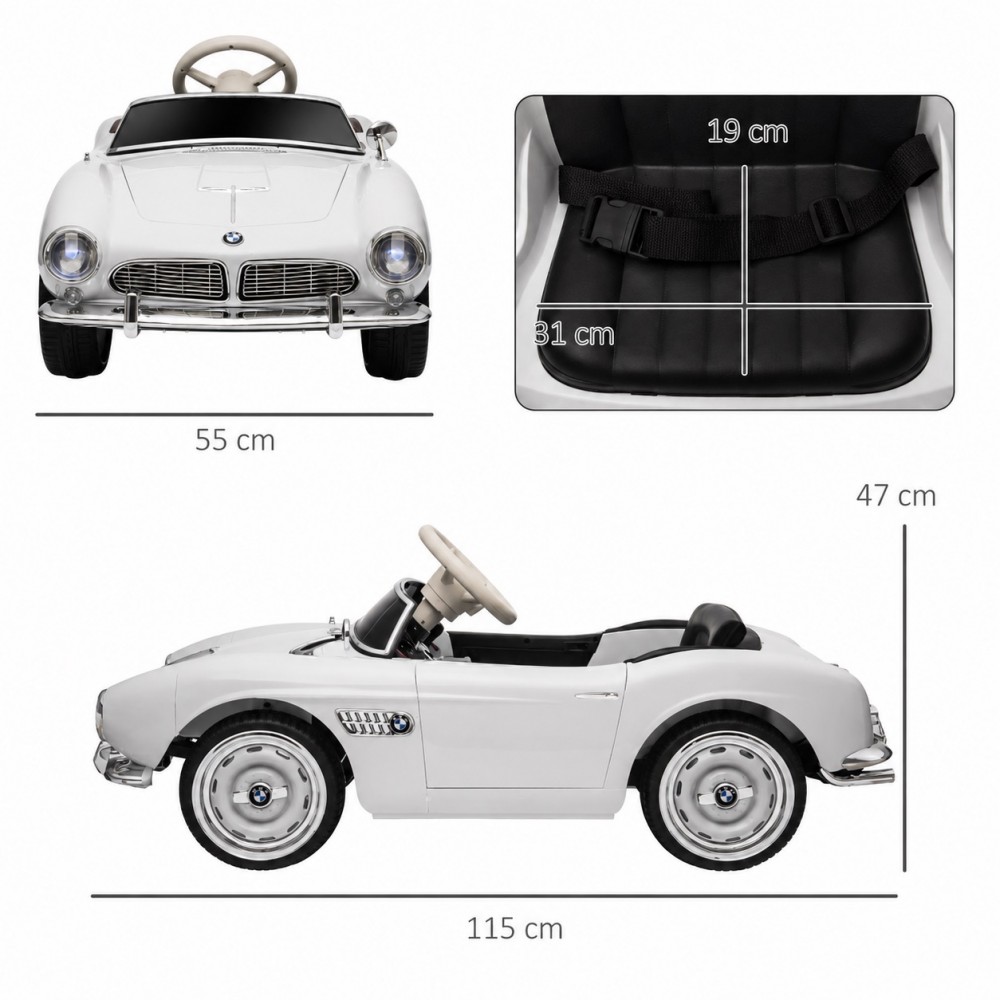 Ηλεκτροκίνητο Παιδικό Αυτοκίνητο Licensed BMW 507 Classic Vintage 12V Λευκό 7083690