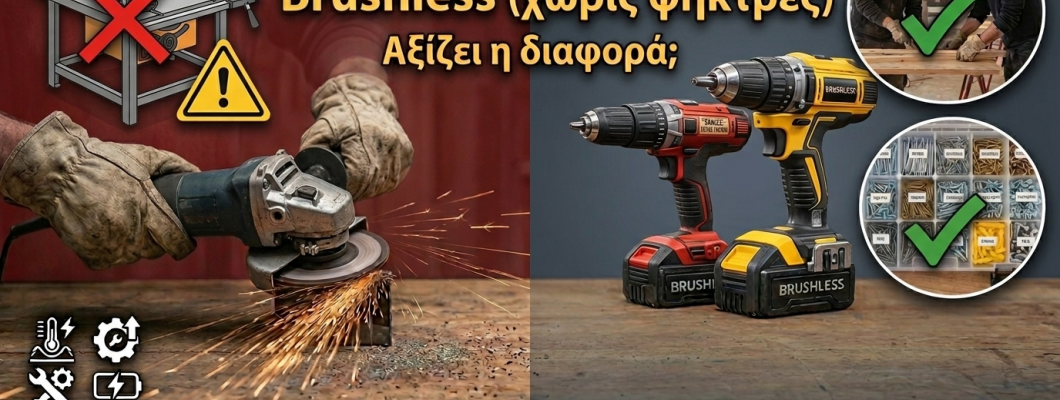 Brushless vs Brushed εργαλεία: Αξίζει η διαφορά; Brushless vs Brushed εργαλεία: Αξίζει η διαφορά;