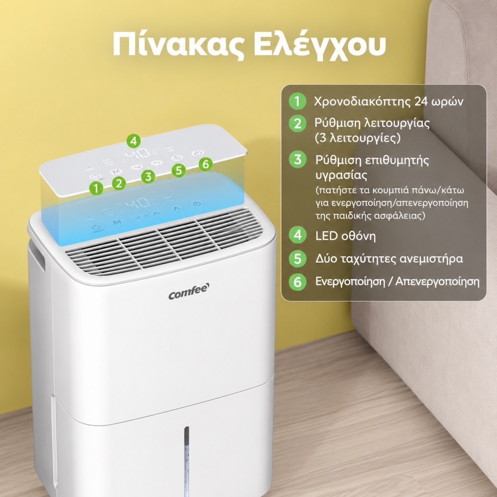 Αφυγραντήρας Comfee by Midea MDDO-10DEN7 10lt/ημέρα