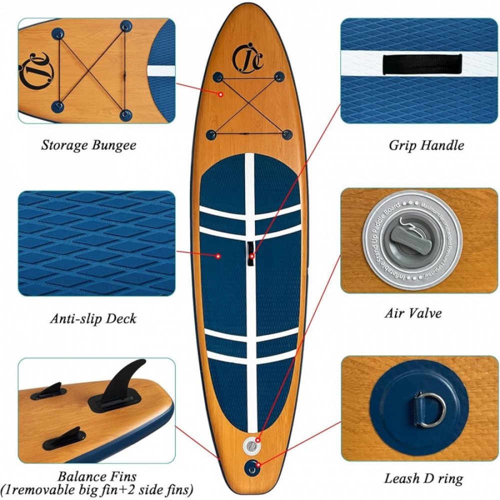 SUP Board με Αξεσουάρ και Σακίδιο Μεταφοράς Φουσκωτή σανίδα SUP 320x81x15cm με κουπί και σακίδιο